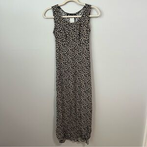 Vintage All That Jazz Micro Floral Maxi Dress 3/4 Tie Waist Prairie Boho Dainty